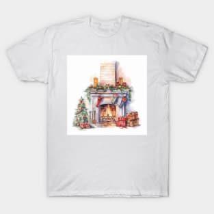 christmas fireplace T-Shirt